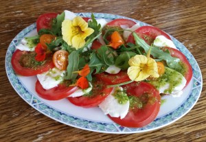 Tomatoe salad with nasturtium